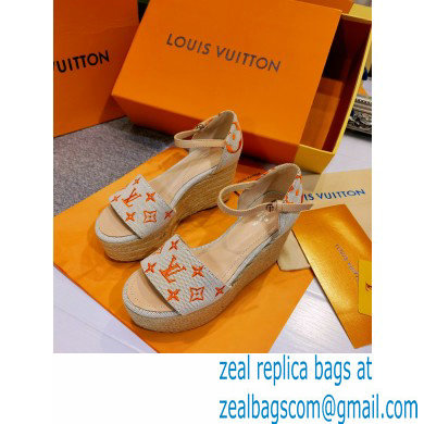 Louis Vuitton Monogram canvas StarboardWedge Sandals Ls003 2021 - Click Image to Close