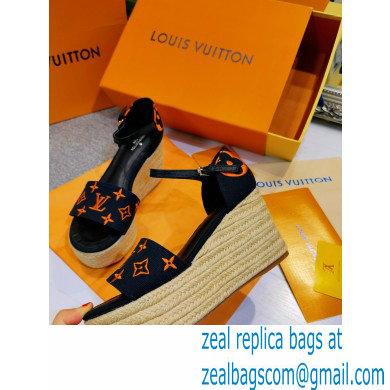 Louis Vuitton Monogram canvas StarboardWedge Sandals Ls004 2021 - Click Image to Close