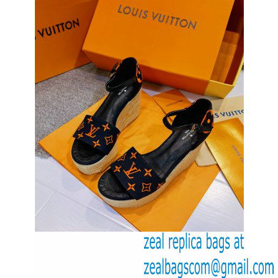 Louis Vuitton Monogram canvas StarboardWedge Sandals Ls004 2021 - Click Image to Close