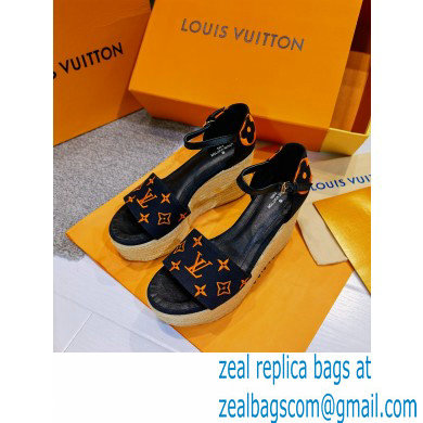 Louis Vuitton Monogram canvas StarboardWedge Sandals Ls004 2021 - Click Image to Close