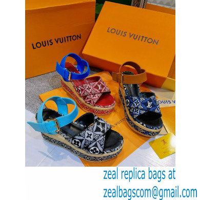 Louis Vuitton Monogram canvas StarboardWedge Sandals Ls008 2021 - Click Image to Close