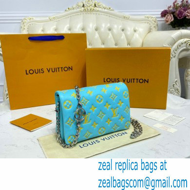 Louis Vuitton Monogram-embossed Lambskin Pochette Coussin Bag M80744 mint/yellow 2021