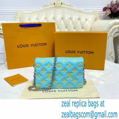 Louis Vuitton Monogram-embossed Lambskin Pochette Coussin Bag M80744 mint/yellow 2021