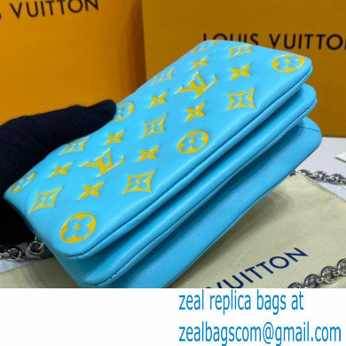 Louis Vuitton Monogram-embossed Lambskin Pochette Coussin Bag M80744 mint/yellow 2021 - Click Image to Close