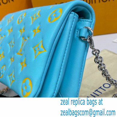 Louis Vuitton Monogram-embossed Lambskin Pochette Coussin Bag M80744 mint/yellow 2021 - Click Image to Close