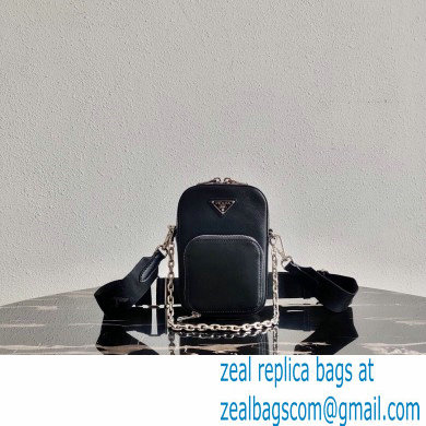 Prada Brushed leather shoulder bag 1BH183 BLACK 2021