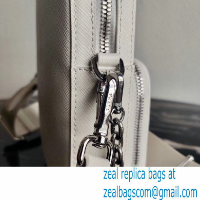 Prada Brushed leather shoulder bag 1BH183 white 2021 - Click Image to Close