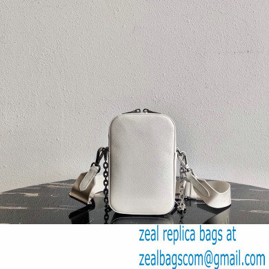 Prada Brushed leather shoulder bag 1BH183 white 2021