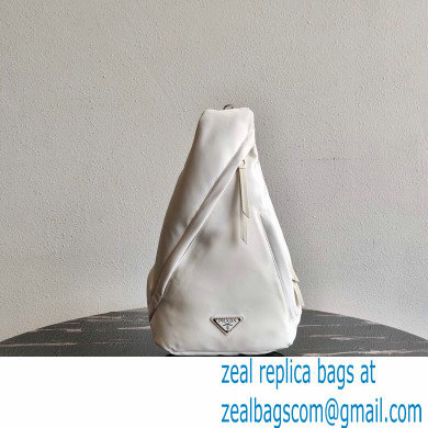 Prada Re-Nylon and leather backpack white 2021