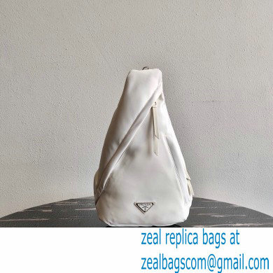 Prada Re-Nylon and leather backpack white 2021 - Click Image to Close