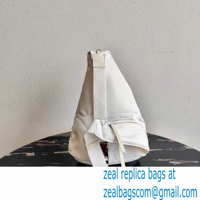 Prada Re-Nylon and leather backpack white 2021