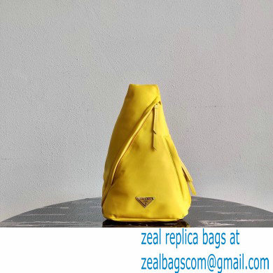 Prada Re-Nylon and leather backpack yellow 2021