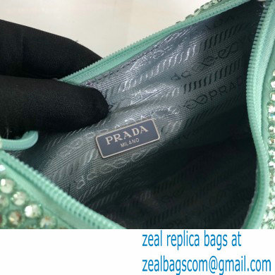 Prada Sequins Re-Edition 2000 Nylon Mini Hobo Bag 1NE515 green 2021