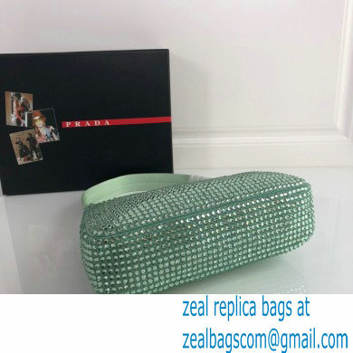 Prada Sequins Re-Edition 2000 Nylon Mini Hobo Bag 1NE515 green 2021