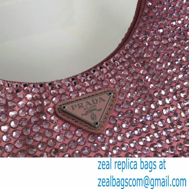 Prada Sequins Re-Edition 2000 Nylon Mini Hobo Bag 1NE515 pink 2021