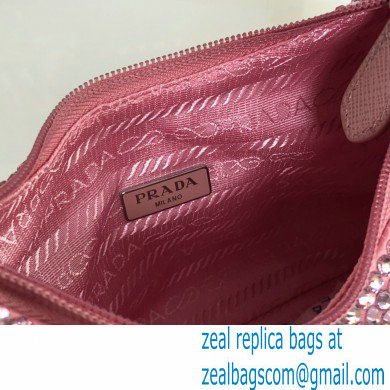 Prada Sequins Re-Edition 2000 Nylon Mini Hobo Bag 1NE515 pink 2021
