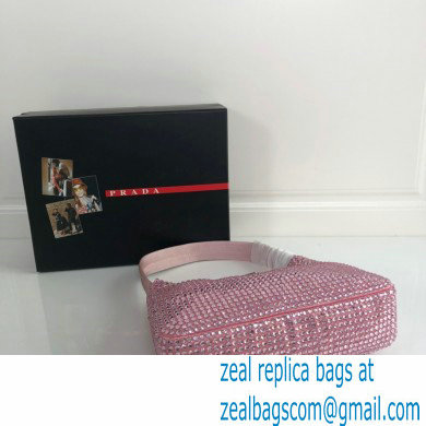 Prada Sequins Re-Edition 2000 Nylon Mini Hobo Bag 1NE515 pink 2021