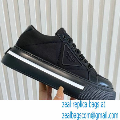 Prada Sheepskin Lining Platform Sneakers in Black P05 2021
