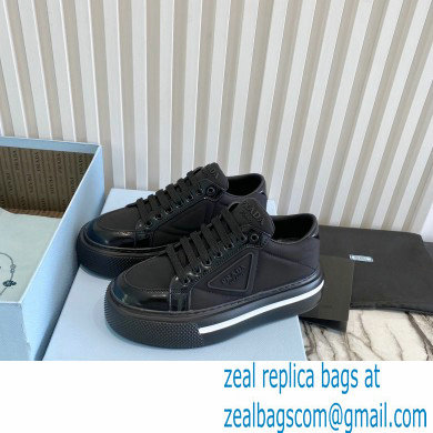Prada Sheepskin Lining Platform Sneakers in Black P05 2021