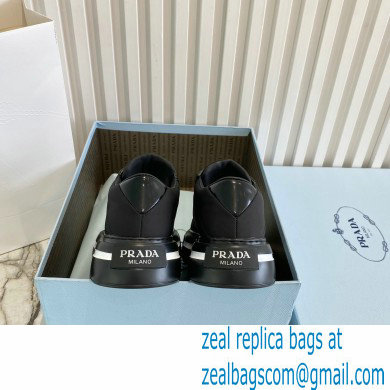 Prada Sheepskin Lining Platform Sneakers in Black P05 2021