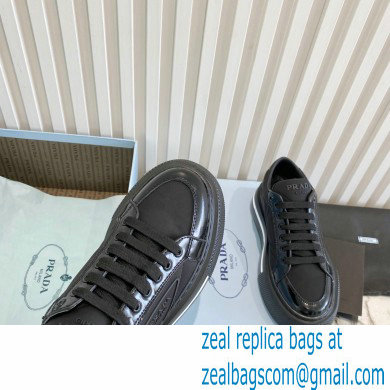 Prada Sheepskin Lining Platform Sneakers in Black P05 2021