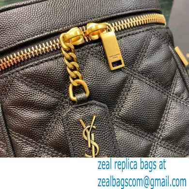Saint Laurent 80's Vanity Bag in Grained Embossed Leather 649779 Black - Click Image to Close