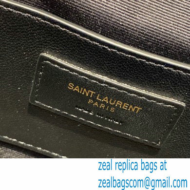 Saint Laurent 80's Vanity Bag in Grained Embossed Leather 649779 Black