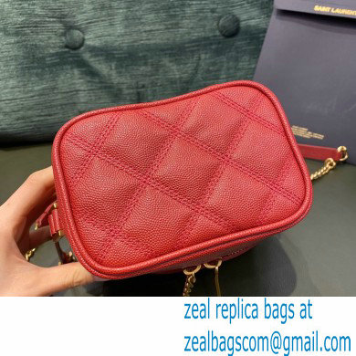 Saint Laurent 80's Vanity Bag in Grained Embossed Leather 649779 Red - Click Image to Close