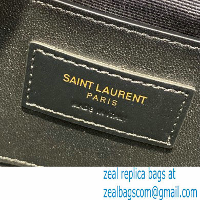 Saint Laurent 80's Vanity Bag in Grained Embossed Leather 649779 White - Click Image to Close