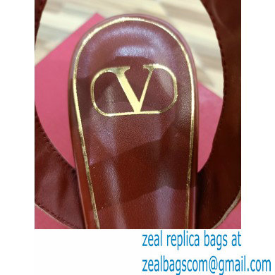 VALENTINO GARAVANI 6CM HEEL Roman Stud SANDALS Burgundy 2021