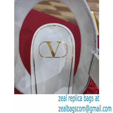 VALENTINO GARAVANI 6CM HEEL Roman Stud SANDALS White 2021