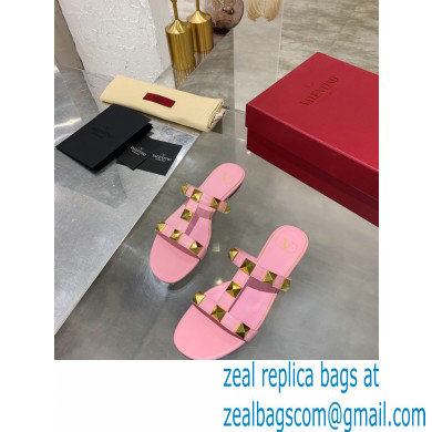 VALENTINO GARAVANI Roman Stud flat SANDALS Pink 2021