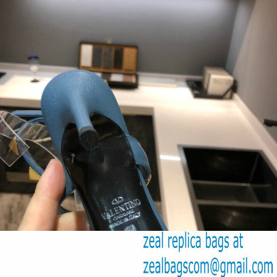 Valentino Heel 8cm Calfskin Roman Stud Pumps Green 2021 - Click Image to Close