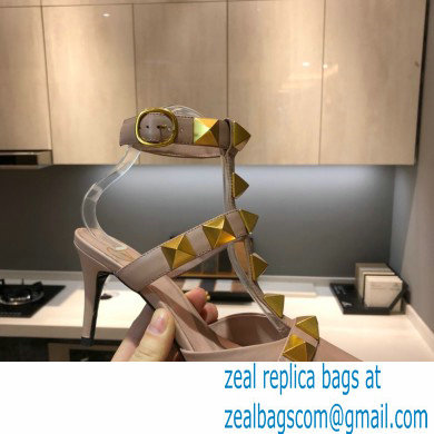 Valentino Heel 8cm Calfskin Roman Stud Pumps Nude 2021 - Click Image to Close