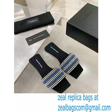 alexander wang crystal slides blue