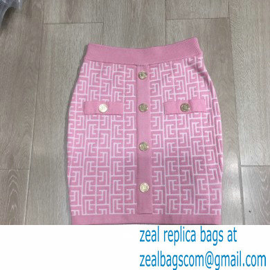 balmain knitted skirt pink 2021