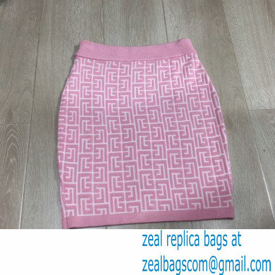 balmain knitted skirt pink 2021