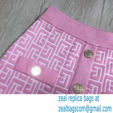 balmain knitted skirt pink 2021