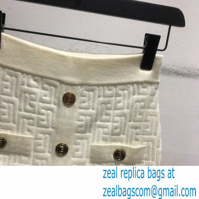 balmain knitted skirt white 2021