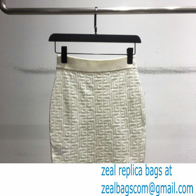 balmain knitted skirt white 2021