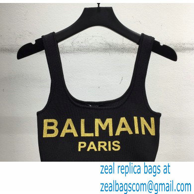 balmain logo print bralette black 2021 - Click Image to Close