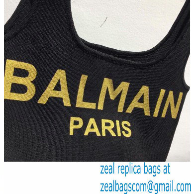 balmain logo print bralette black 2021