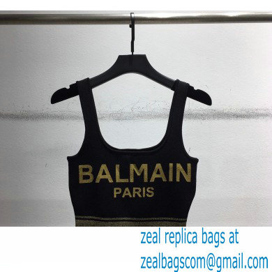 balmain logo print bralette black 2021