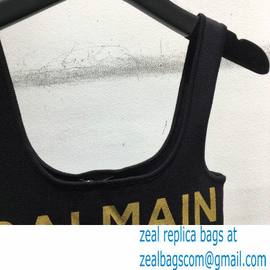 balmain logo print bralette black 2021