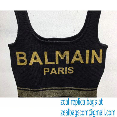 balmain logo print bralette black 2021