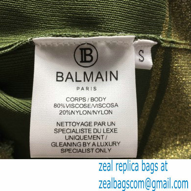 balmain logo print bralette green 2021