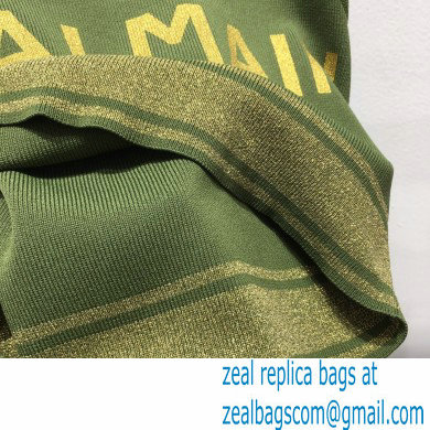 balmain logo print bralette green 2021