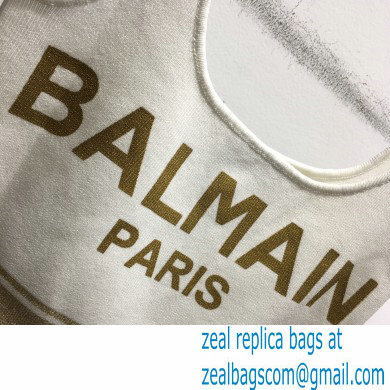 balmain logo print bralette white 2021