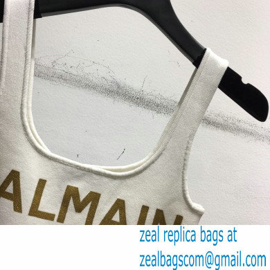 balmain logo print bralette white 2021