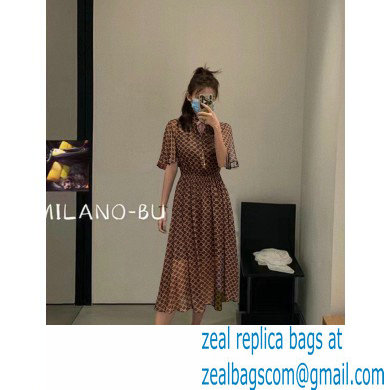 celine Triomphe print dress coffee 2021 - Click Image to Close